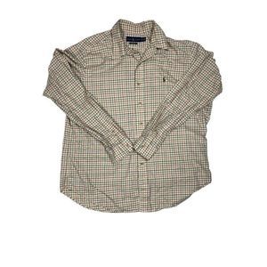 Polo Ralph Lauren Classic Fit Cream Brown Long Sleeve Button Down Men's Sz XL